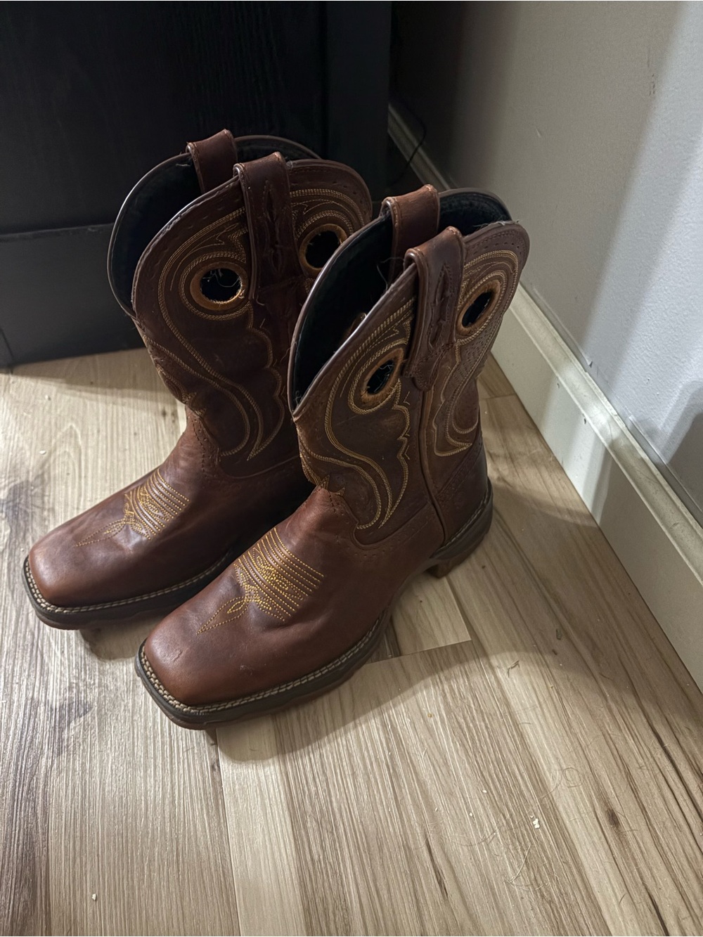 Durango Brown Leather Western Pull-On Boots